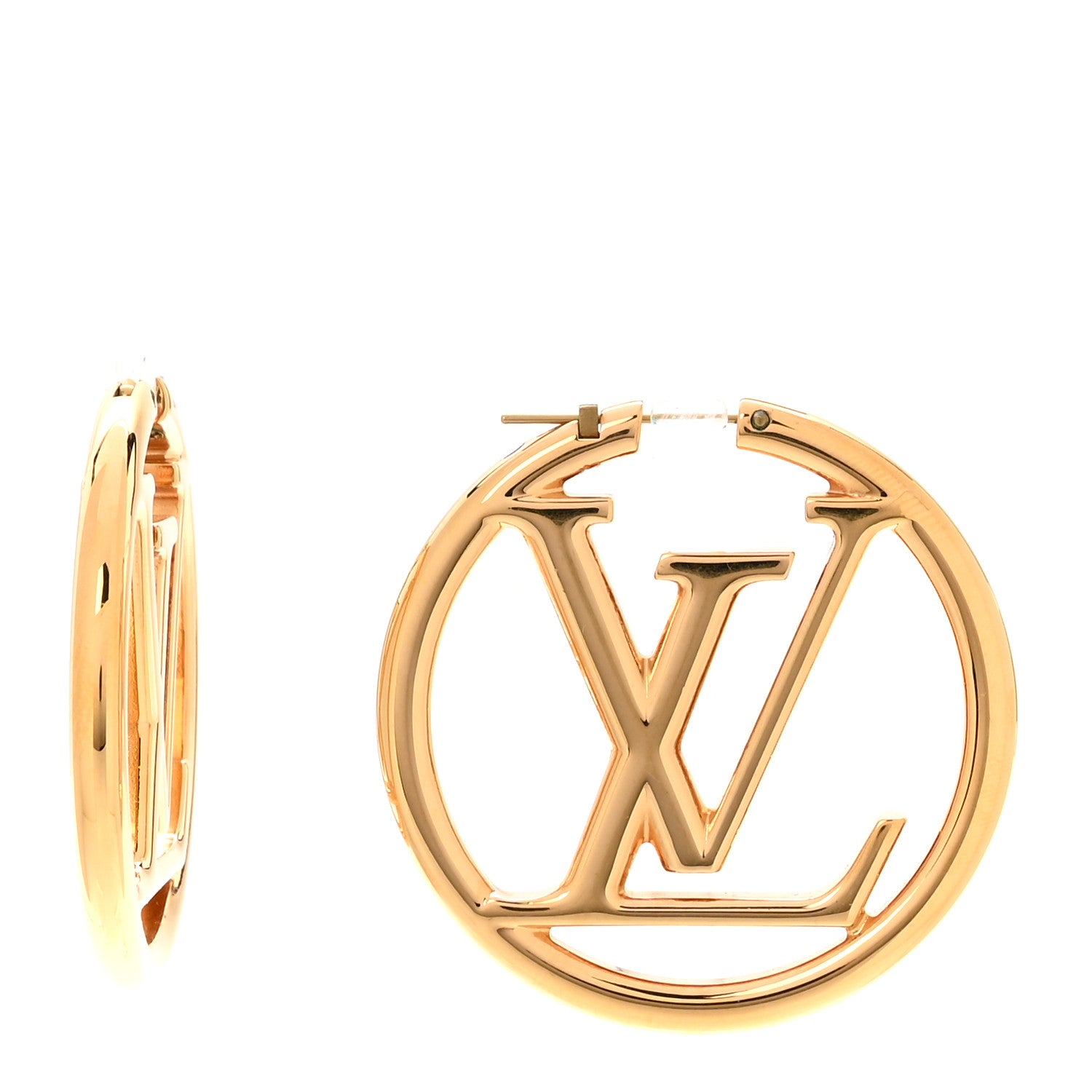 Louis Vuitton Metal Louise Hoop Earrings Gold 1 of 5