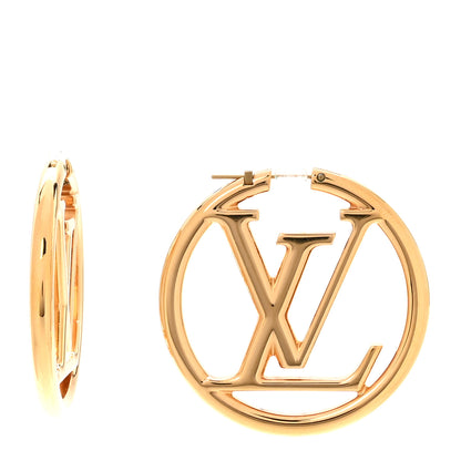 Louis Vuitton Metal Louise Hoop Earrings Gold 1 of 5