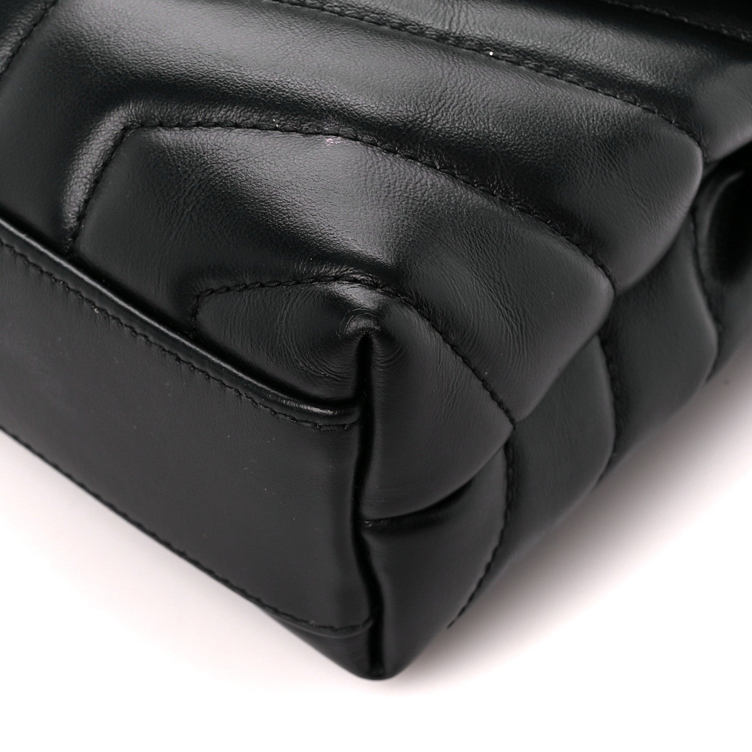 Saint Laurent Calfskin Y Quilted Monogram Toy Loulou Crossbody Bag Black 11 of 12