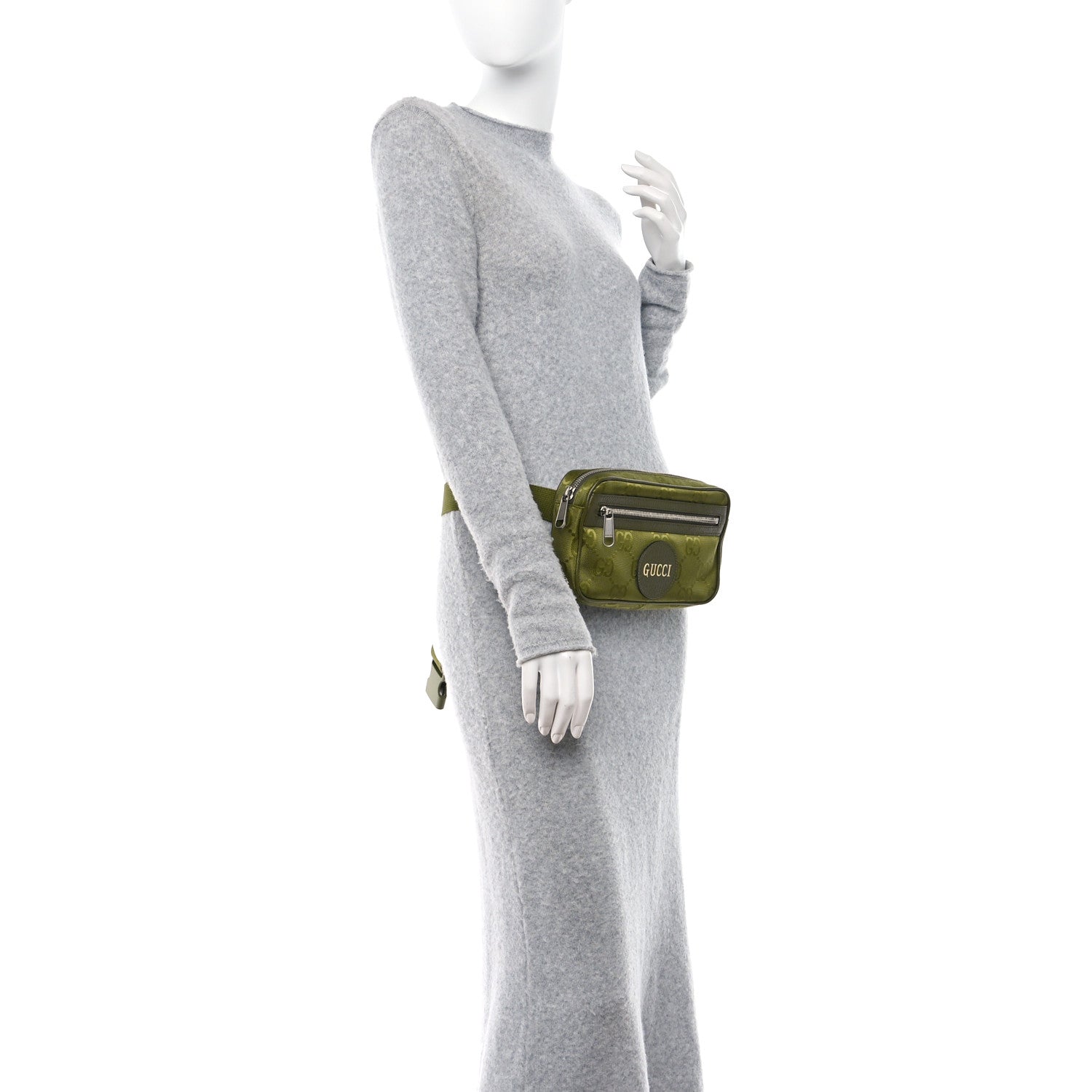 Gucci Econyl Nylon Monogram Off The Grid Belt Bag Juniper Green 2 of 10
