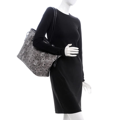 MCM Snake Embossed Medium Shopper Grey 2 of 8