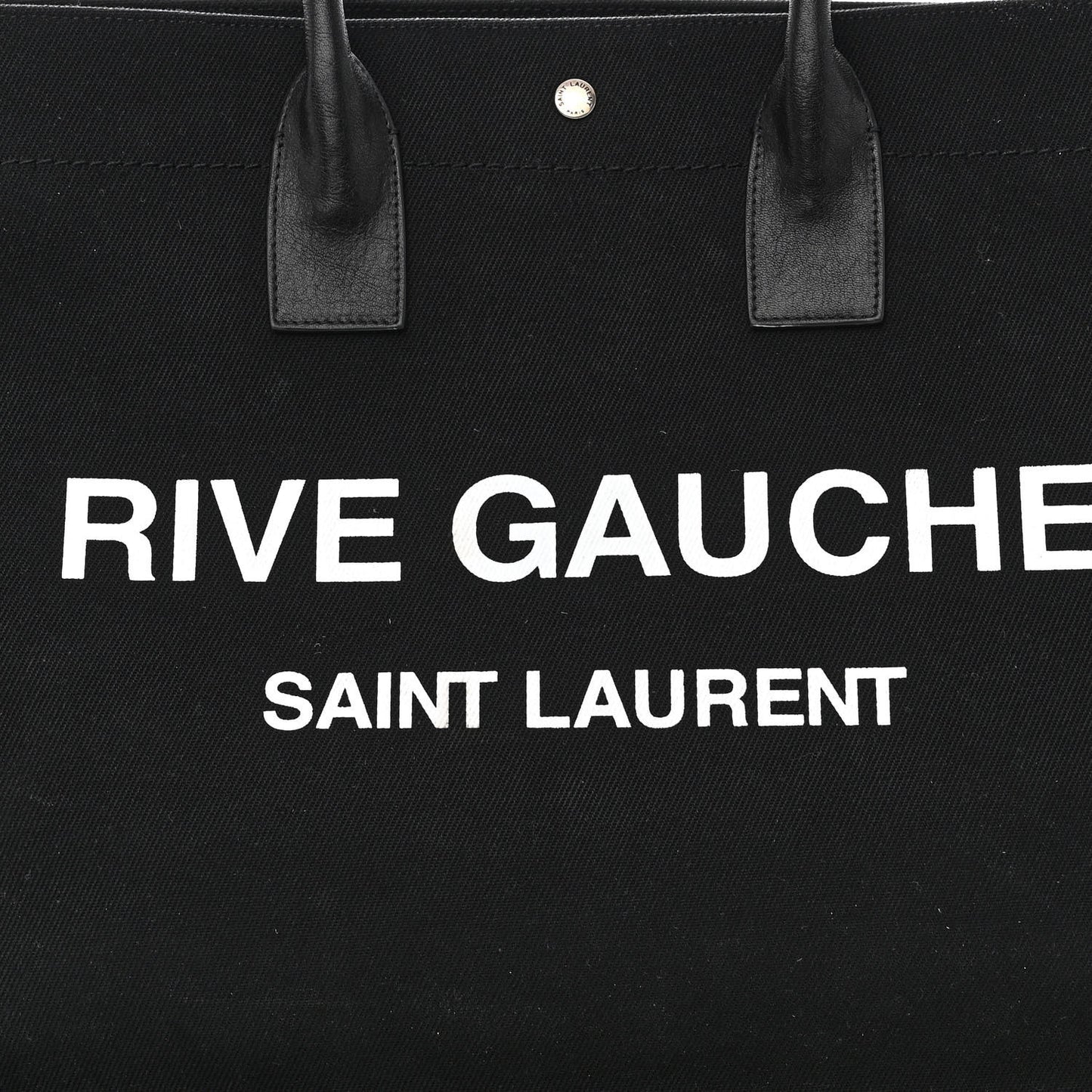 Linen Calfskin Rive Gauche Tote Black