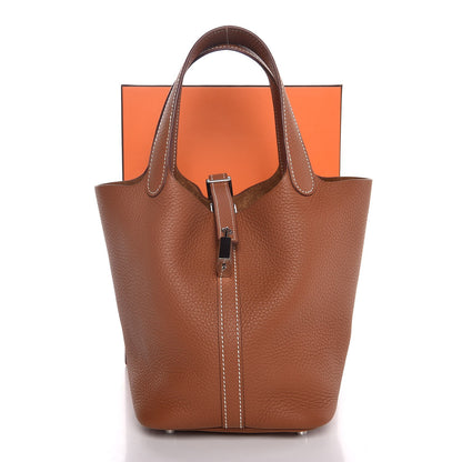 Hermes Taurillon Clemence Picotin Lock 18 PM Gold 7 of 7