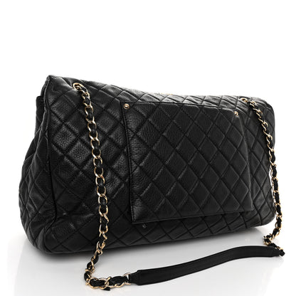 Chanel Calfskin Quilted XXL Travel Flap Bag Black 3 of 13