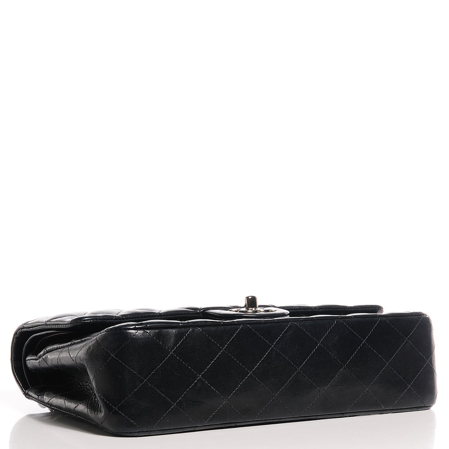 Lambskin Medium Double Flap Black