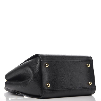 Burberry Soft Grain Calfskin Small Buckle Tote Black 7 of 14