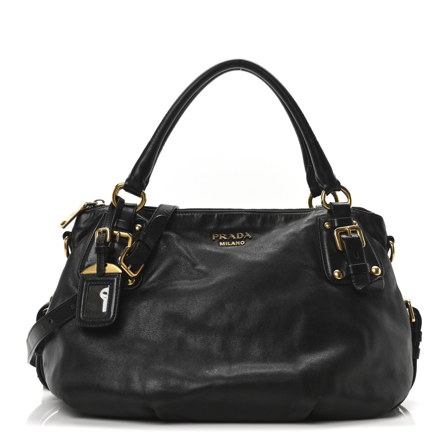 Soft Calf Shopping Satchel Black