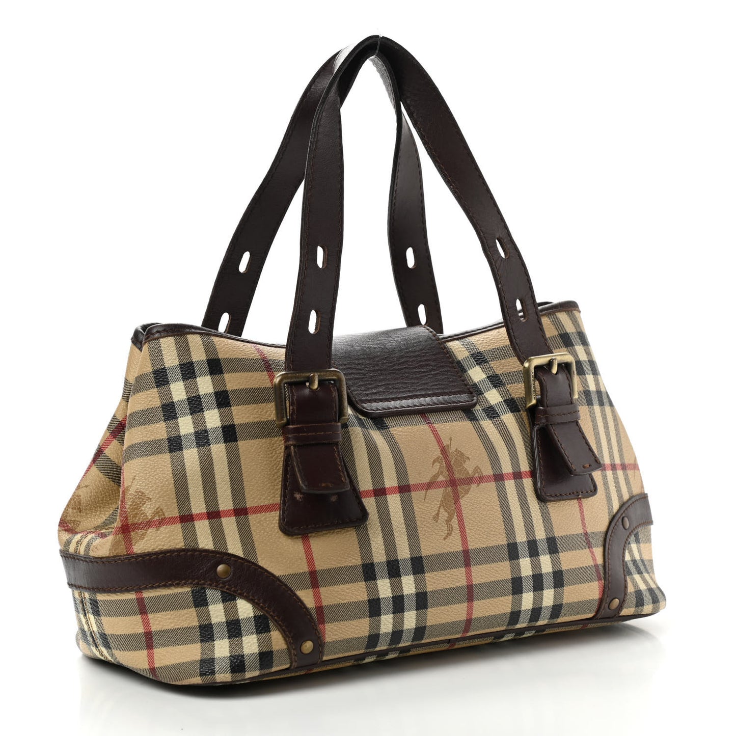 Haymarket Check Buckle Satchel Chocolate