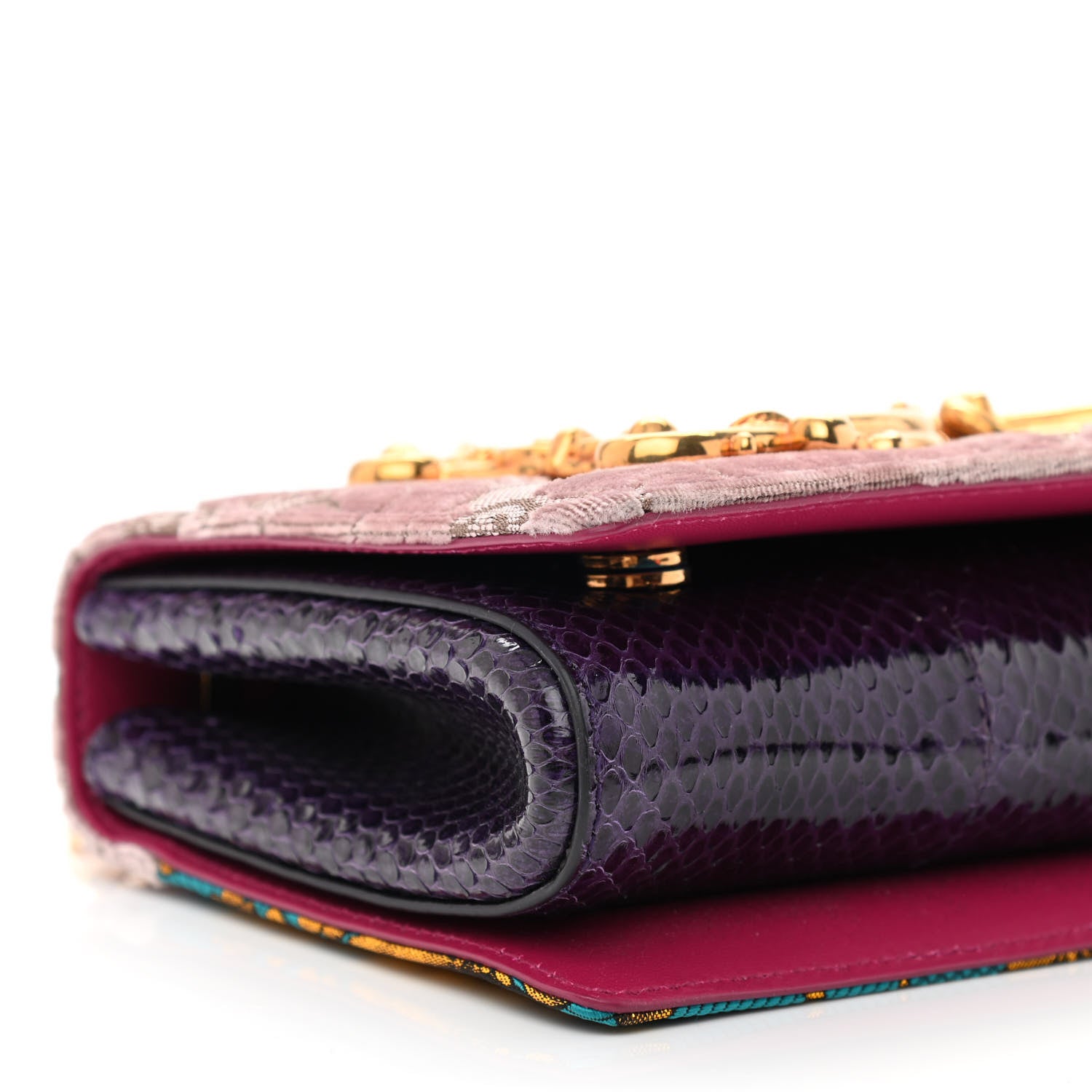 Dolce & Gabbana Patchwork Snakeskin Brocade DG Girls Shoulder Bag Multicolor 8 of 9