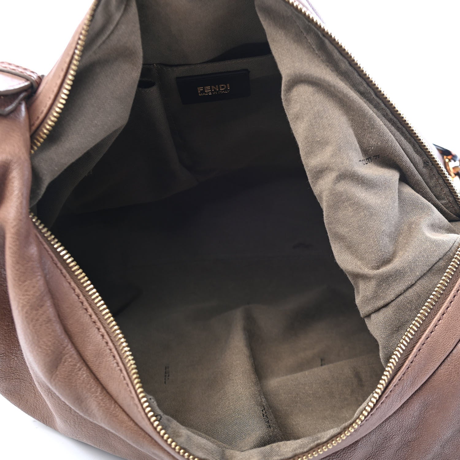 Fendi Metallic Calfskin Forever Hobo Brown 4 of 8