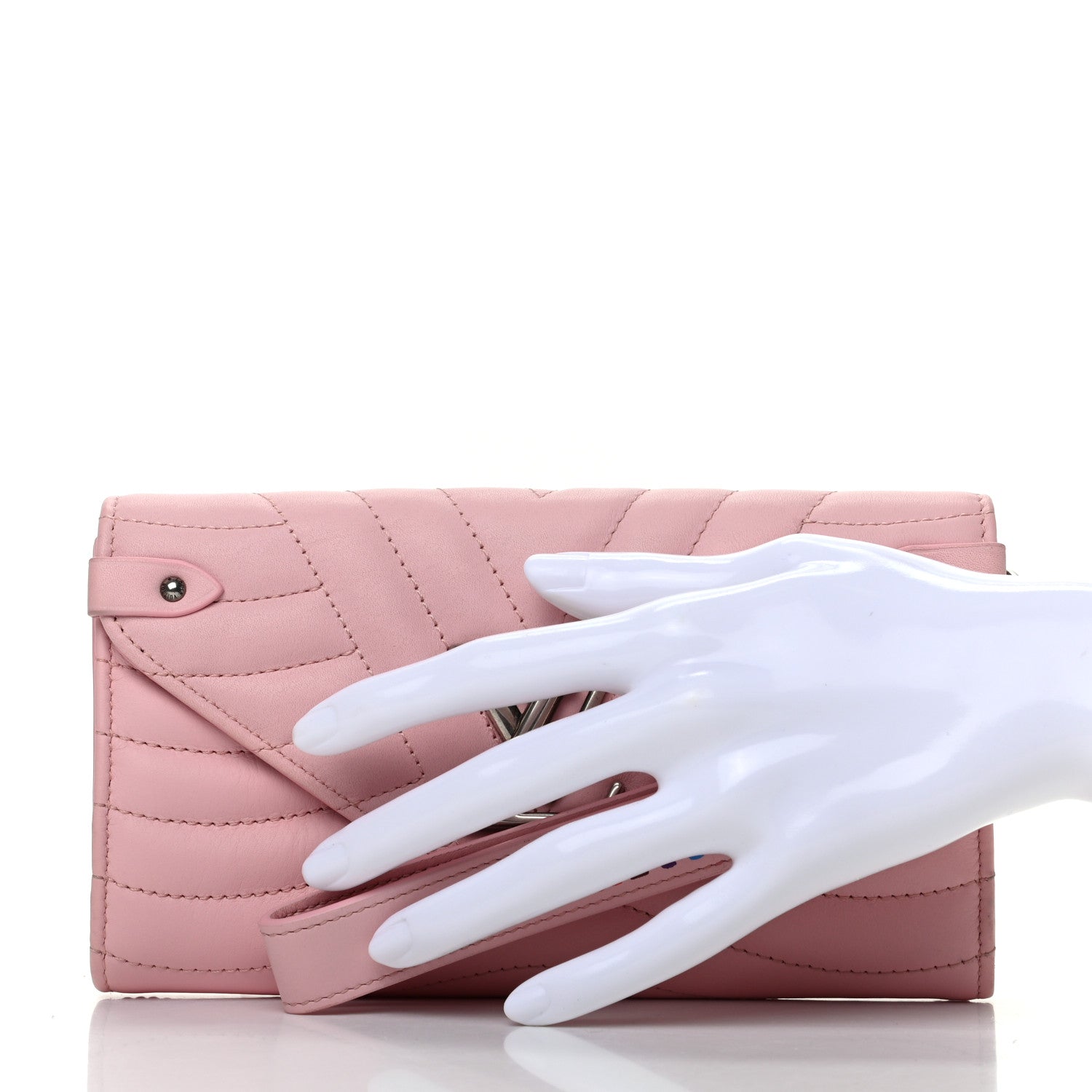 Louis Vuitton Calfskin New Wave Long Wallet Smoothie Pink 2 of 8