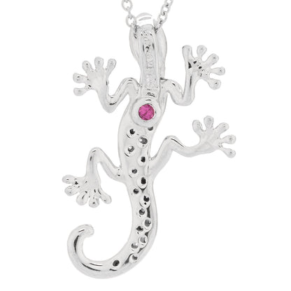Roberto Coin 18K White Gold Diamond Tiny Treasures Gecko Pendant Necklace 4 of 4