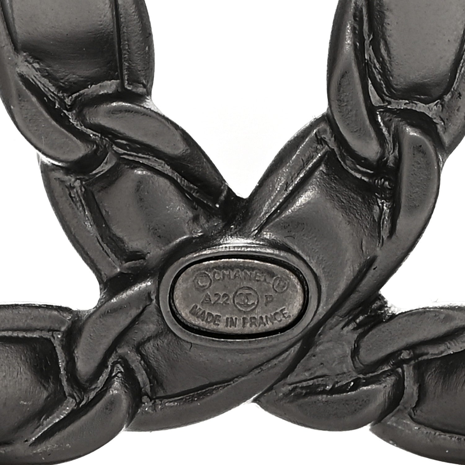 Chanel Lambskin Chain CC Brooch Ruthenium White 3 of 3