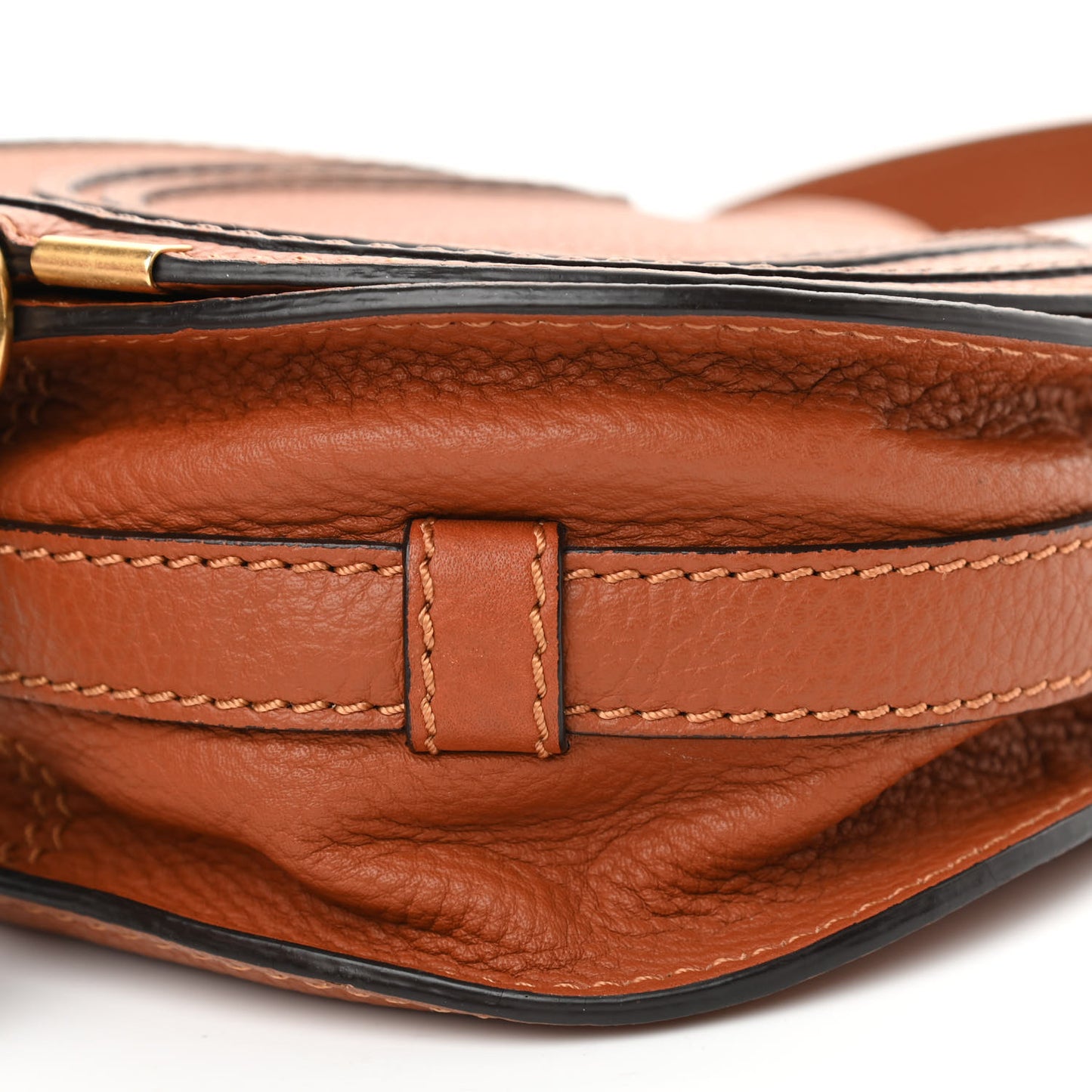 Calfskin Mini Marcie Round Crossbody Bag Tan