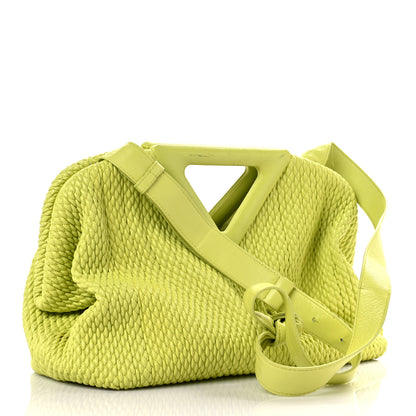 Bottega Veneta Lambskin Knit Large The Point Triangle Bag Seagrass 2 of 13