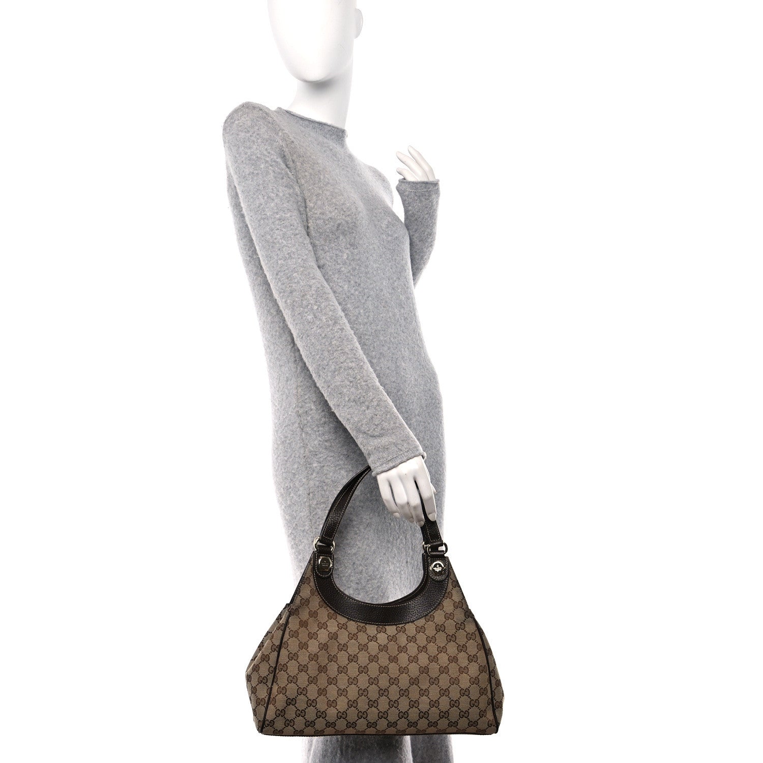 Gucci Monogram Medium Charmy Shoulder Bag Dark Brown 2 of 10