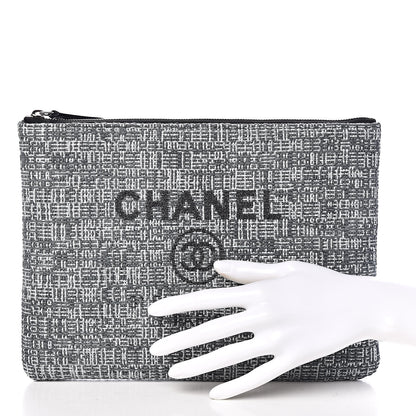 Chanel Canvas Small Deauville Pouch Charcoal 2 of 8