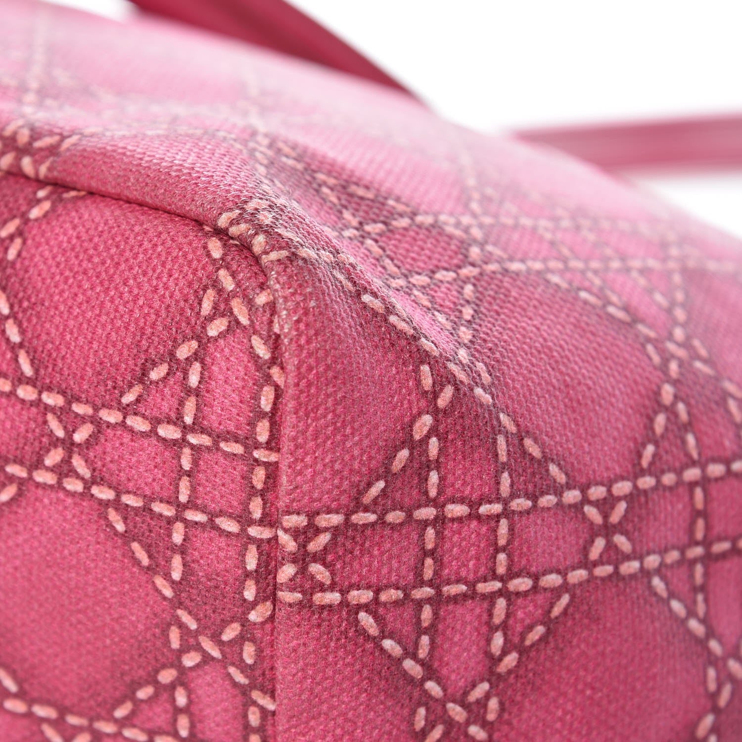 Christian Dior Coated Canvas Cannage Print Cherie Tote Pink 12 of 12