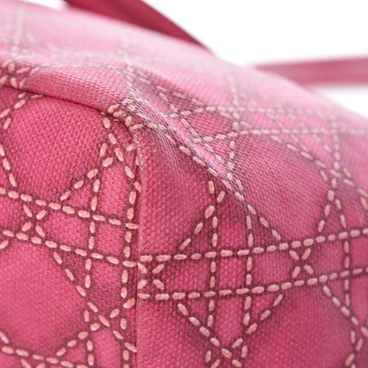Christian Dior Coated Canvas Cannage Print Cherie Tote Pink 12 of 12