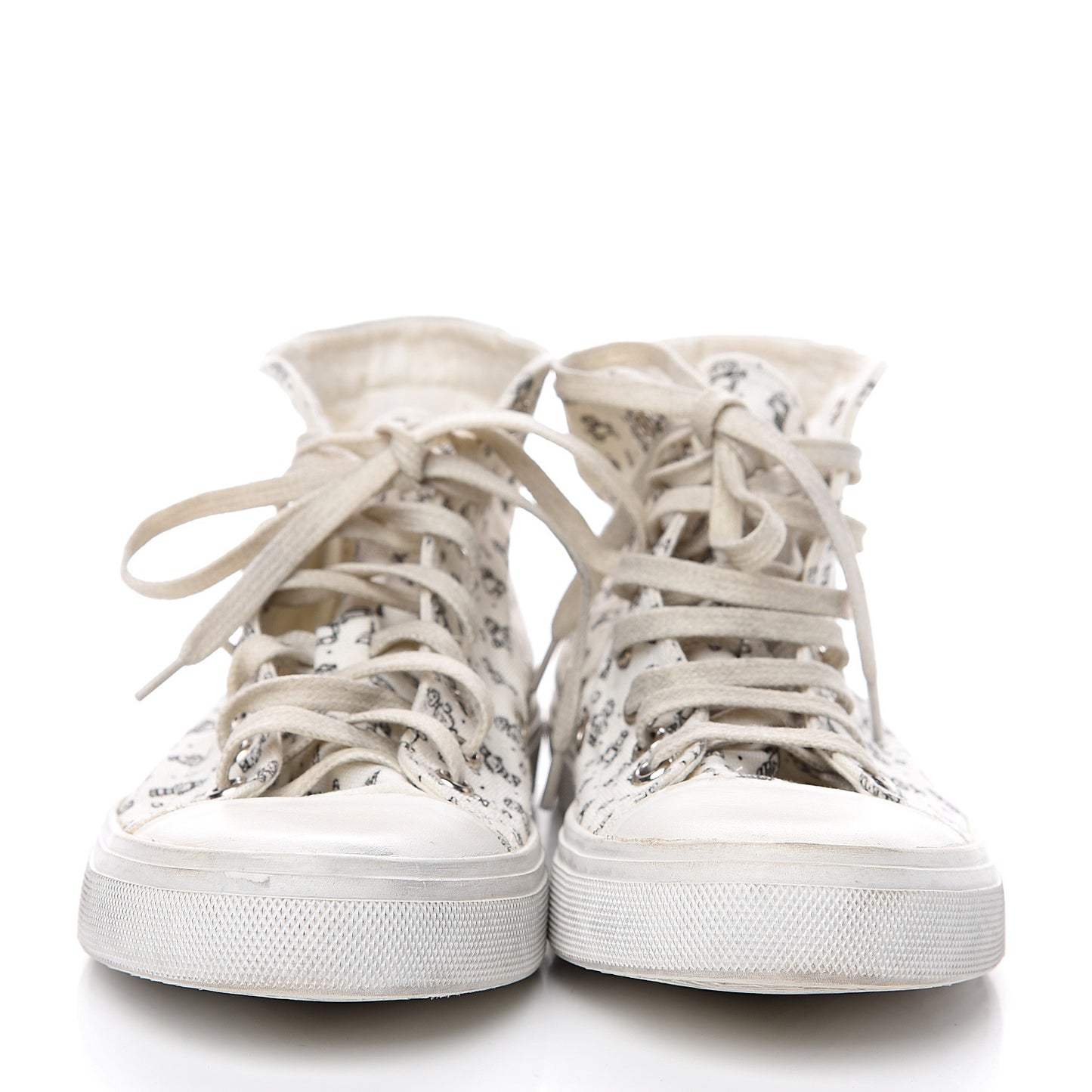 Canvas Mini Robot Print Bedford Hightop Sneakers 36.5 Cream