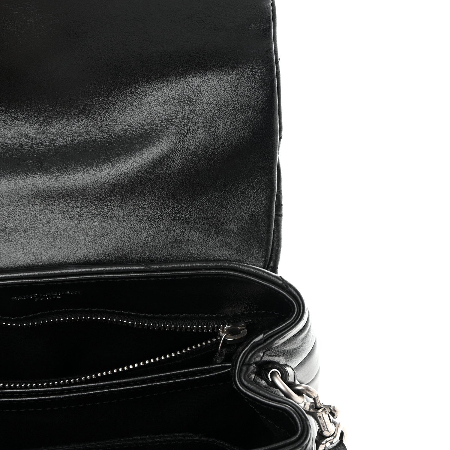 Saint Laurent Calfskin Y Quilted Monogram Toy Loulou Crossbody Bag Black 11 of 14