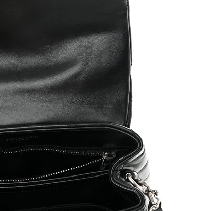Saint Laurent Calfskin Y Quilted Monogram Toy Loulou Crossbody Bag Black 11 of 14