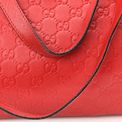 Gucci Guccissima Medium Zippered Shopping Tote Red 11 of 12