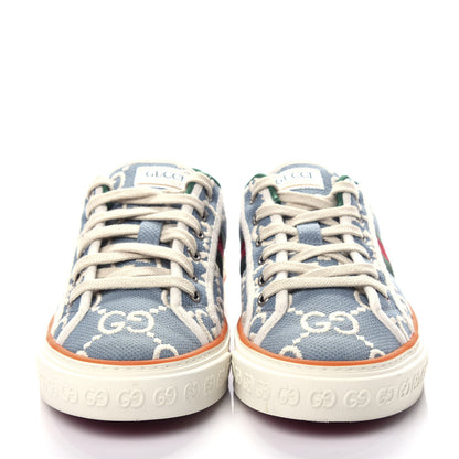 Gucci Cotton GG Monogram Web Womens 1977 Tennis Sneakers 40 Philod Ivory Mystic White 2 of 9