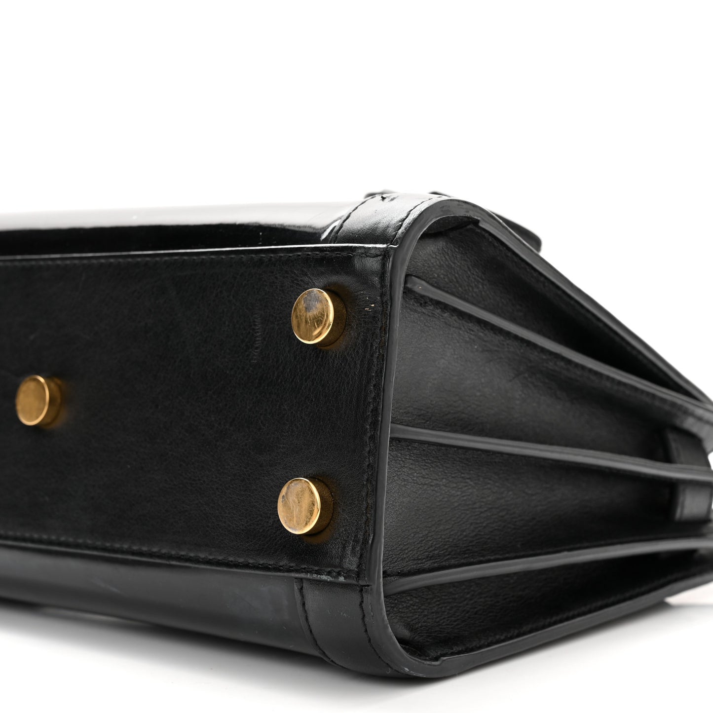 Patent Calfskin Nano Sac de Jour Black