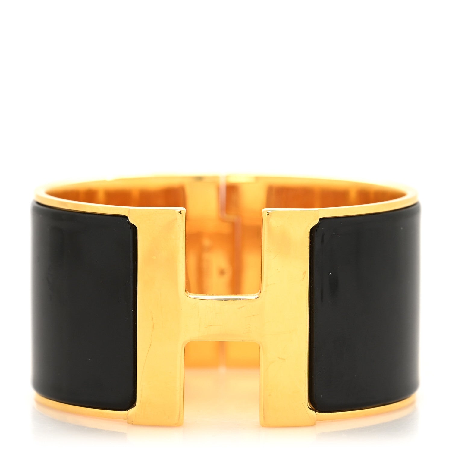 Hermes Enamel Extra Wide Clic Clac H Bracelet GM Black 1 of 5
