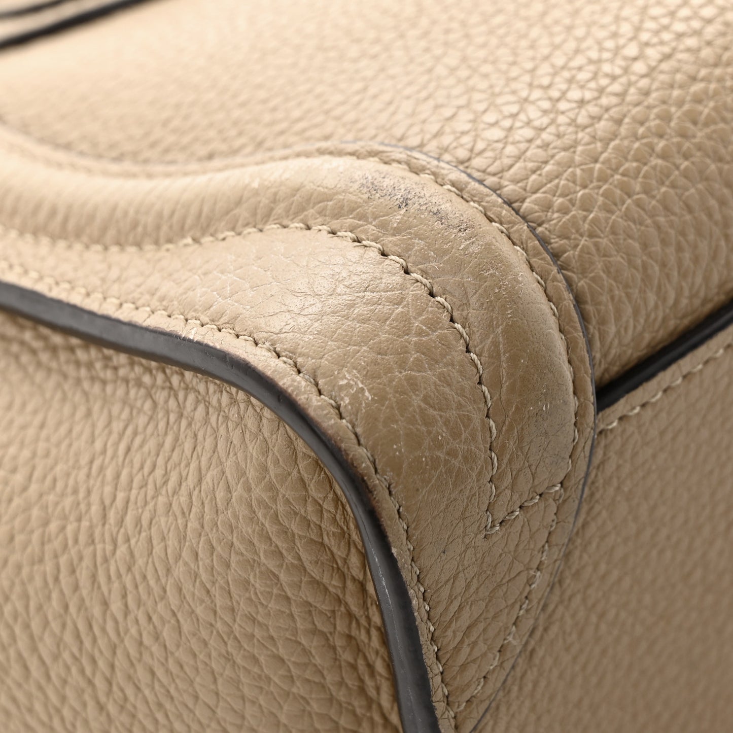 Drummed Calfskin Nano Luggage Dune