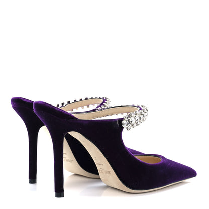 Jimmy Choo Suede Crystal Pearl Bing 100 Pumps 36 Purple 4 of 7