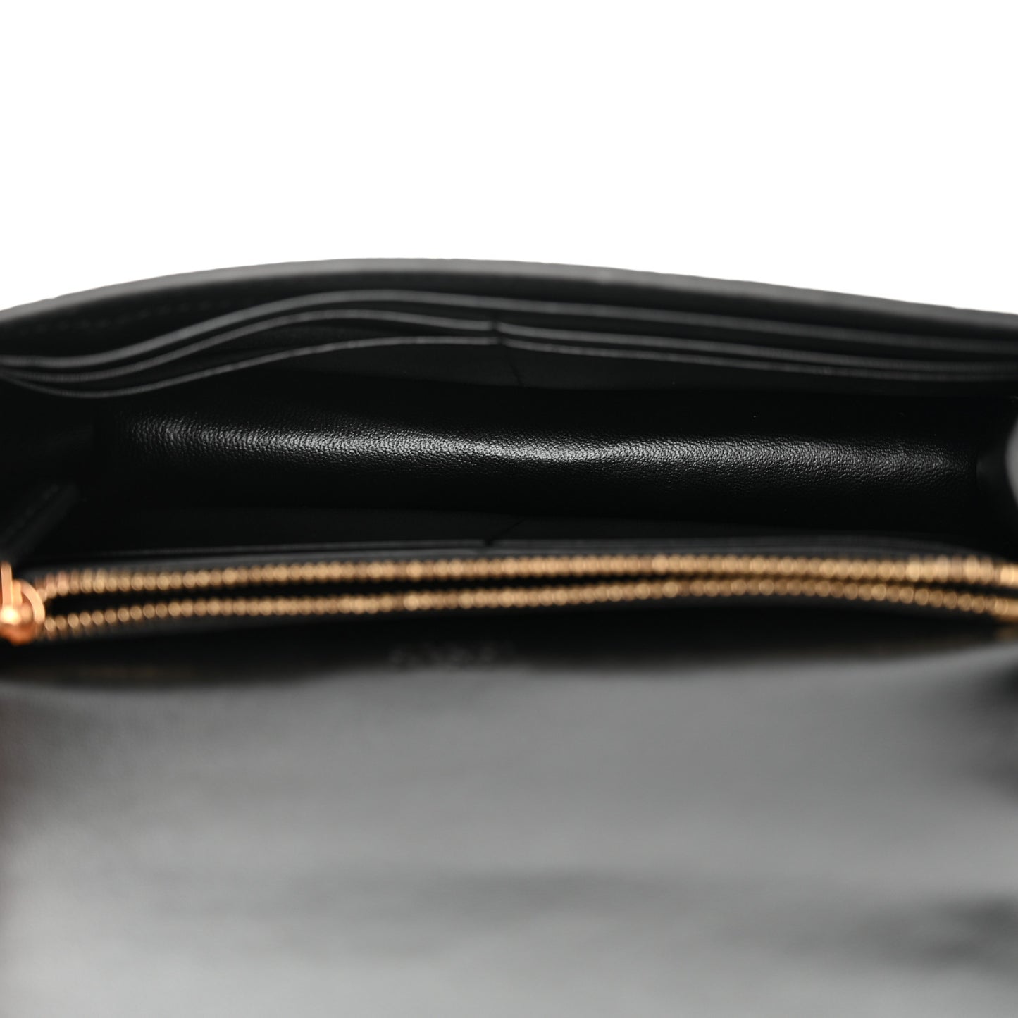 Crocodile Embossed Calfskin Greca Goddess Wallet On Chain Black