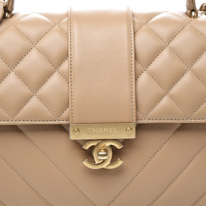 Chanel Calfskin Quilted Chevron In The City Bag Beige 9 of 10