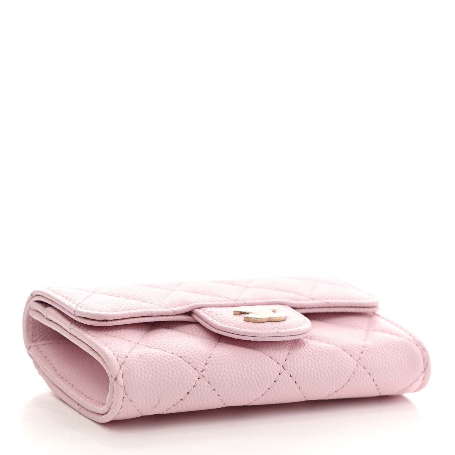 Chanel Caviar Quilted Flap Card Holder Wallet Light Pink 4 of 10