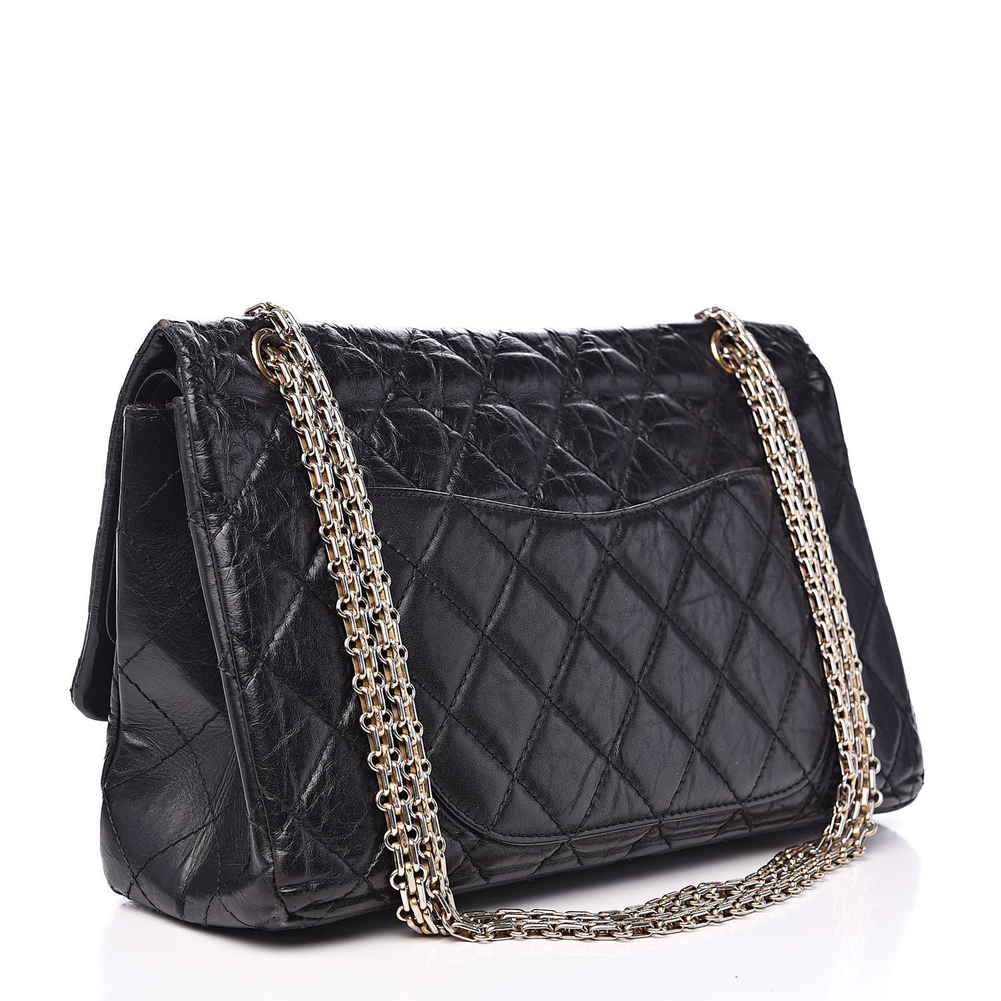 Aged Calfskin Quilted 2.55 Reissue 227 Flap Black