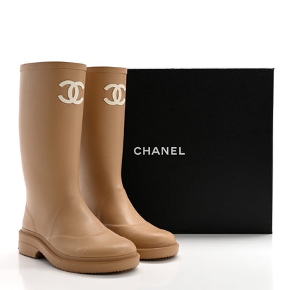 Chanel Caoutchouk CC High Boots 37 Beige 9 of 9