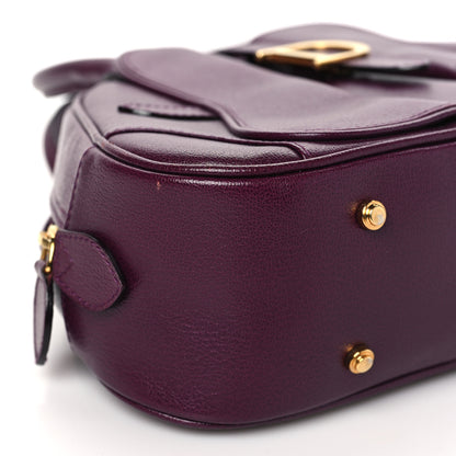 Christian Dior Calfskin Mini Saddle Bowler Purple 9 of 13