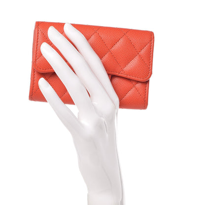 Chanel Caviar Quilted Card Holder Orange 2 of 8