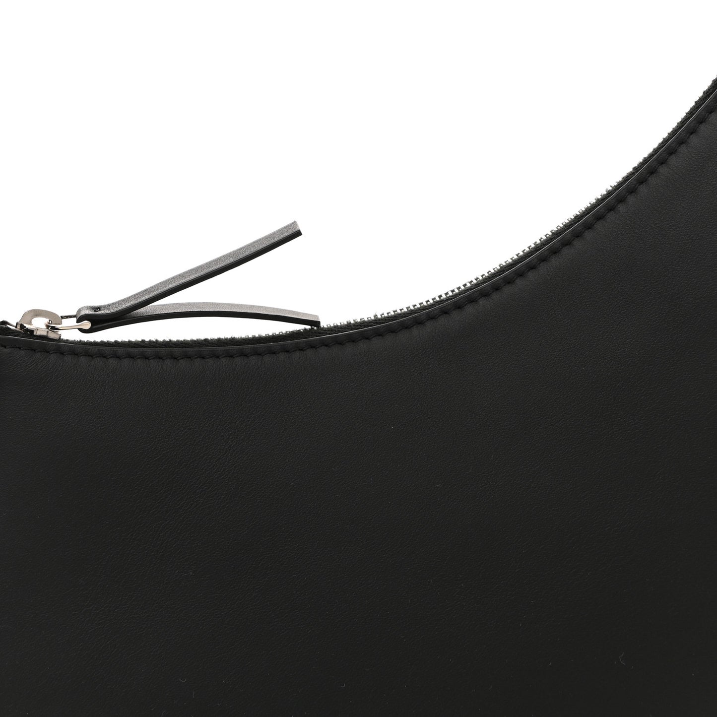 Smooth Calfskin Half Moon Shoulder Bag Black