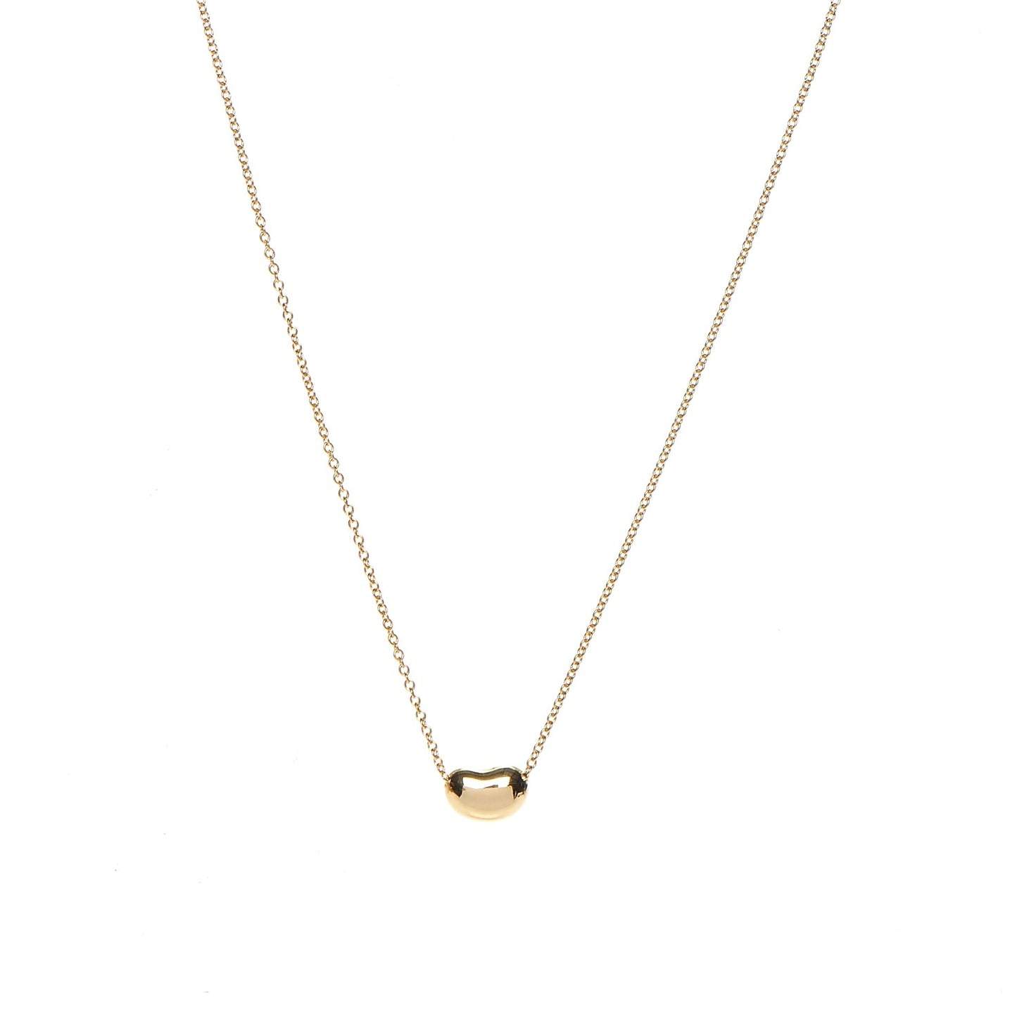 18K Yellow Gold 9mm Elsa Peretti Bean Pendant Necklace