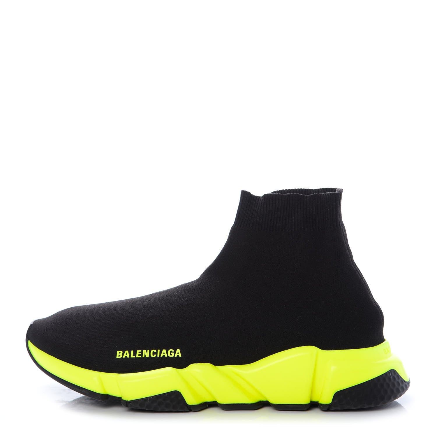 Balenciaga Neoprene Knit Mens Speed Sneakers 42 Black Lime 1 of 10
