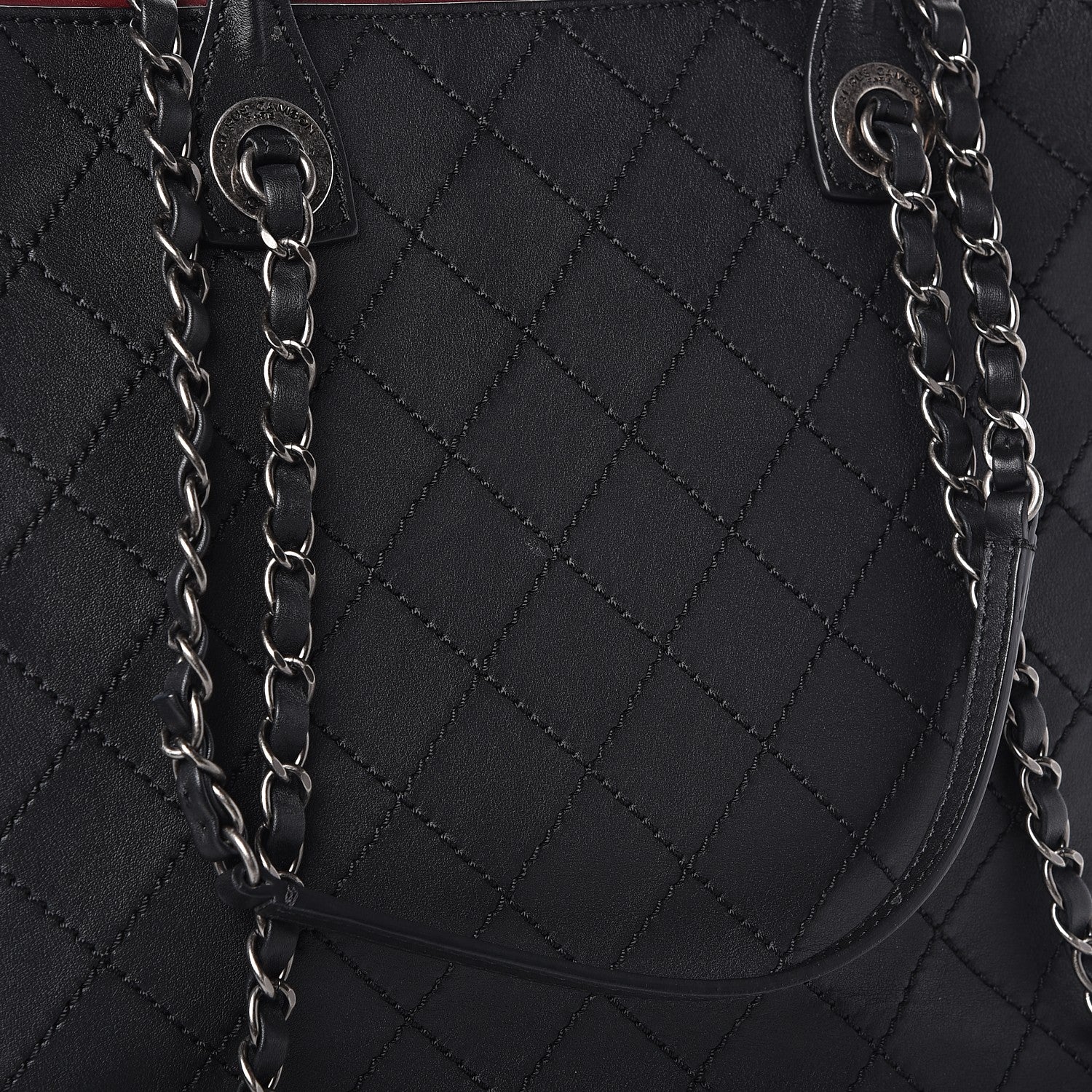 Chanel Calfskin Stitched Medium Shopping Tote Black 11 of 15