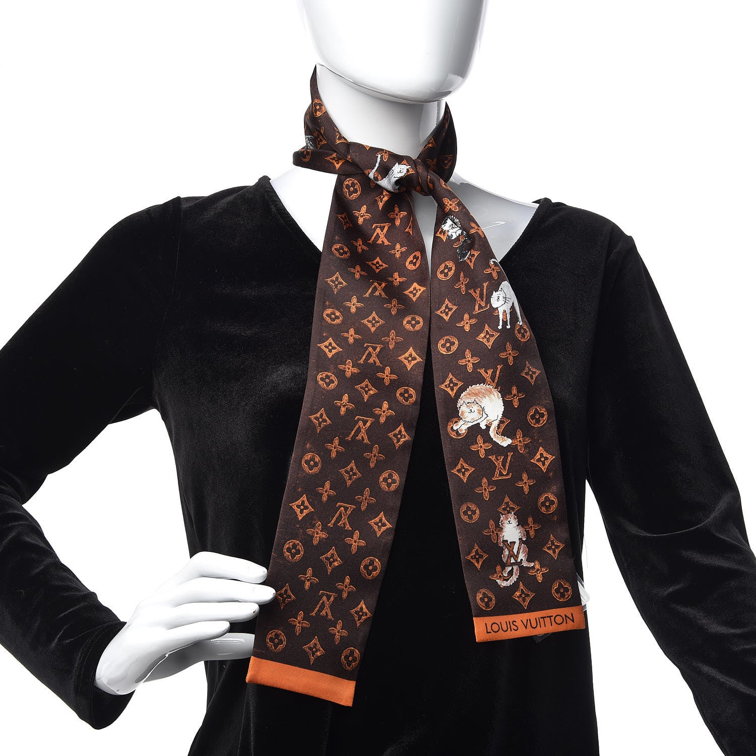 Louis Vuitton Silk Catogram Classic Bandeau Marron 2 of 4