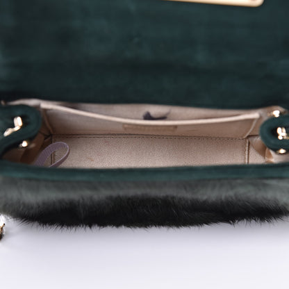 Jimmy Choo Rabbit Fur Python Crossbody Bag Green 5 of 7