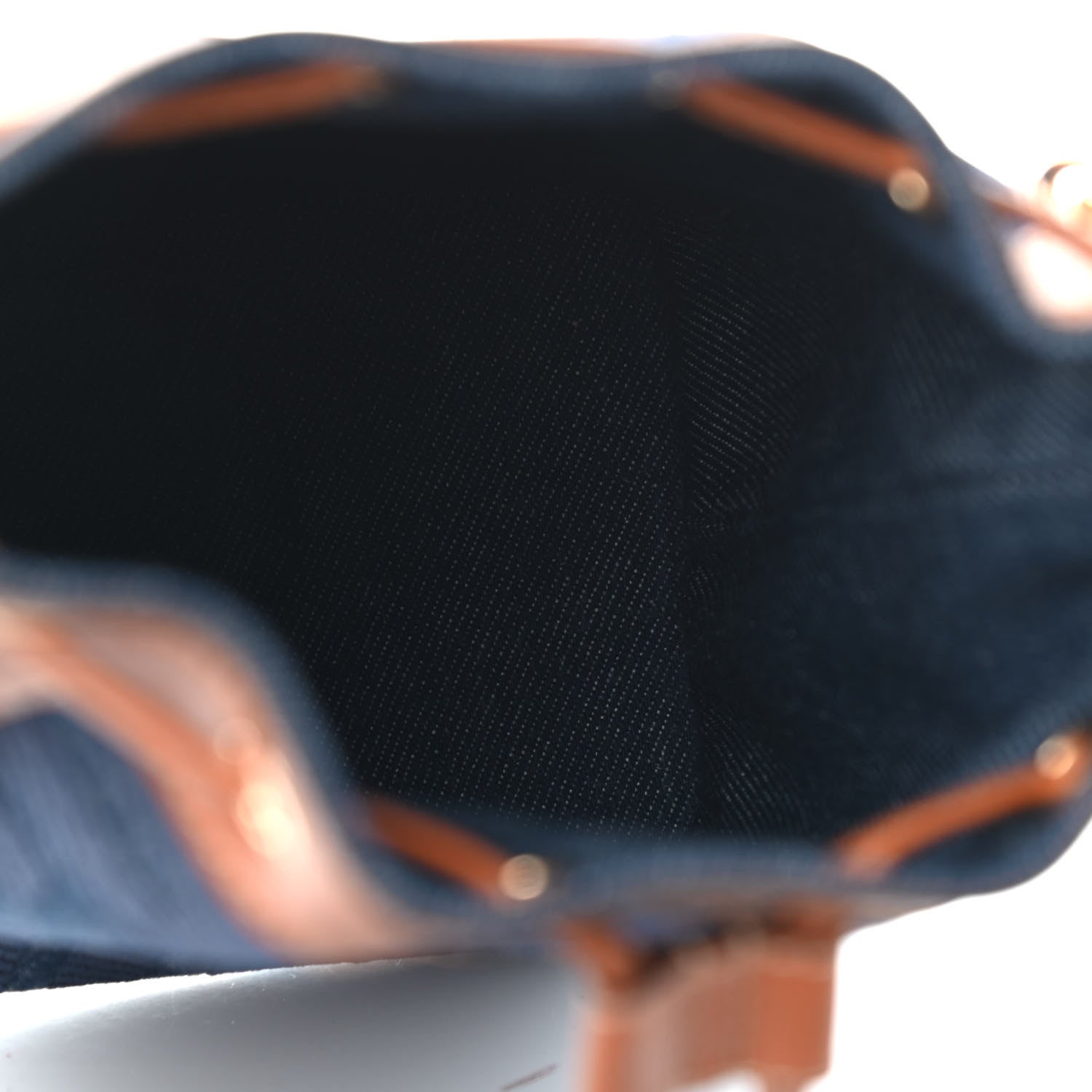 Fendi Denim Vitello King F is Fendi FF Embroidered Mini Mon Tresor Bucket Bag Blue Cuoio 4 of 6