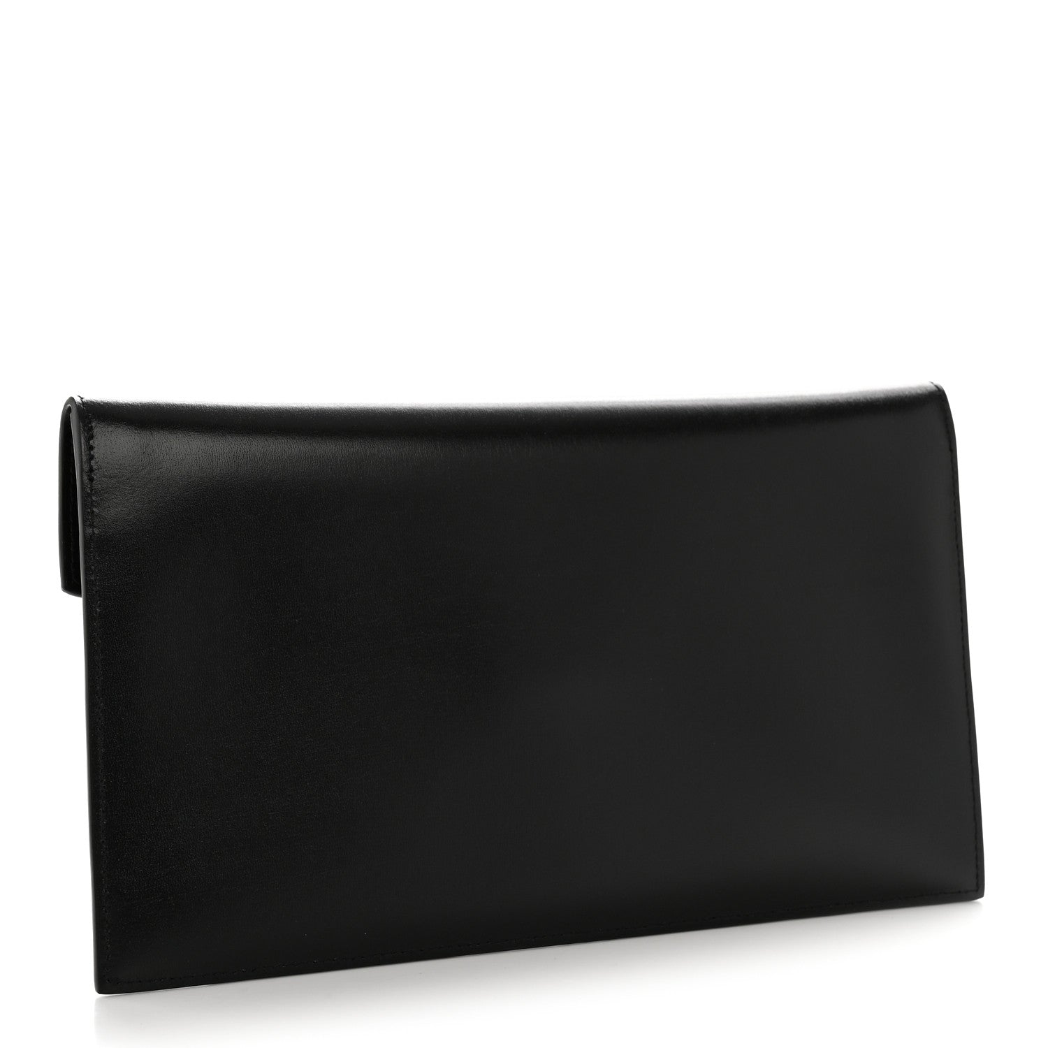 Saint Laurent Smooth Shiny Calfskin Monogram Uptown Pouch Black 3 of 12