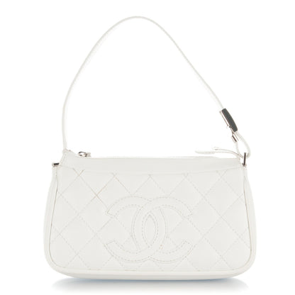 Chanel Calfskin Quilted CC Shoulder White 1 of 6
