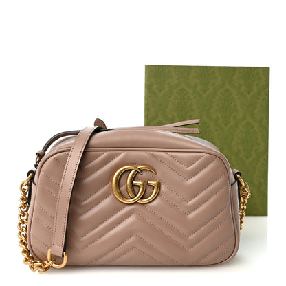Gucci Calfskin Matelasse Small GG Marmont Chain Shoulder Bag Porcelain Rose 11 of 11
