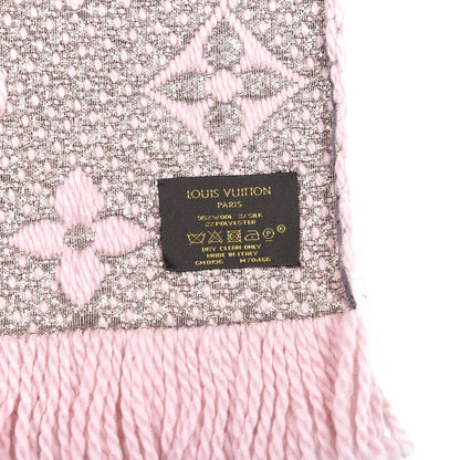 Louis Vuitton Wool Silk Logomania Shine Scarf Pink 3 of 3